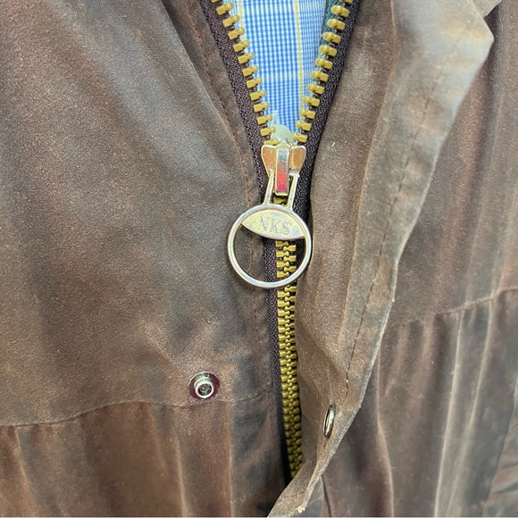 Mens Filson or Barbour Bedale like waxed cotton jacket Brown 46-48" CHEST XL - Picture 3 of 13